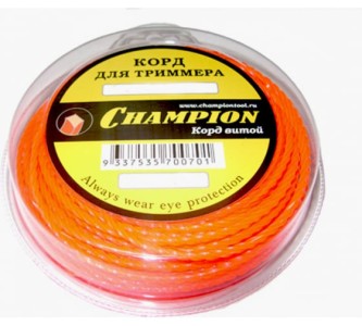Леска триммерная Twisted Square (2.4 мм, 12 м) CHAMPION 