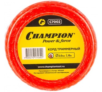 Леска триммерная Twisted Square (2.0 мм; 15 м; витой квадрат) CHAMPION 